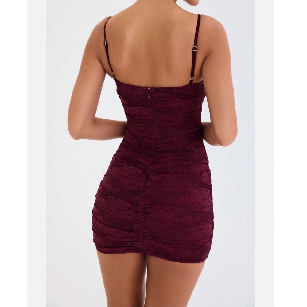 Mistress Rocks House of CB Mulberry Lace‎ Gathered Mini Dress New - Picture 6 of 13
